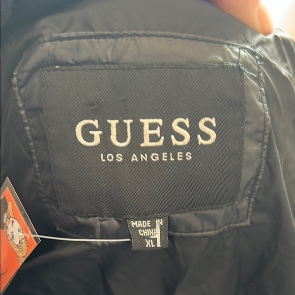 Guess Black Puffer Jacket with Hood - Picture 2 of 4